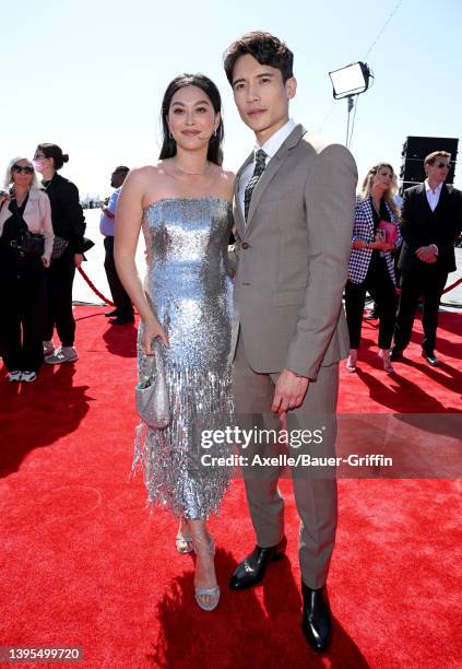 Dianne Doan and Manny Jacinto attend the "Top Gun: Maverick" World Premiere on May 04, 2022 in San Diego, California.