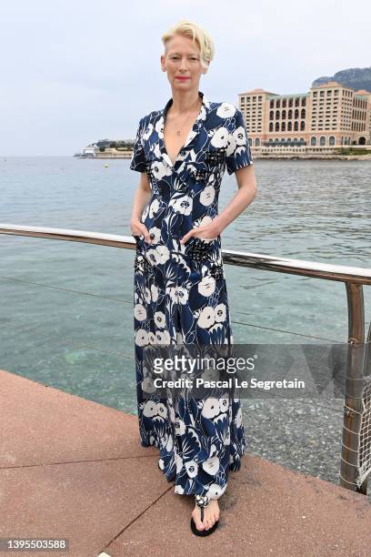 Tilda Swinton attends the Chanel Cruise 2023 Collection on May 05, 2022 in Monte-Carlo, Monaco.