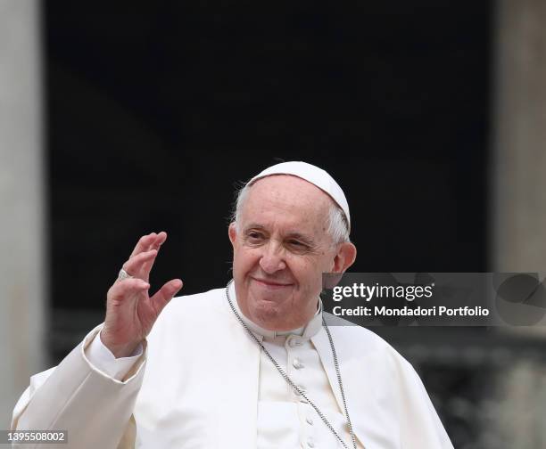 Pope Francis during the General Audience in St. Peter's Square. Vatican City , May 4th, 2022