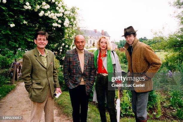 Alexis de la Falaise, Christian Louboutin, Loulou de la Falaise and Luigi d'Urso attend the "Journées des Plantes" at Chateau de Courson on May 18,...