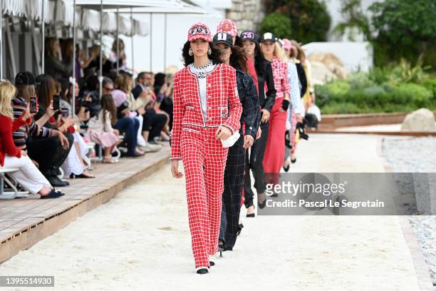 Models walk the runway during the Chanel Cruise 2023 Collection on May 05, 2022 in Monte-Carlo, Monaco.