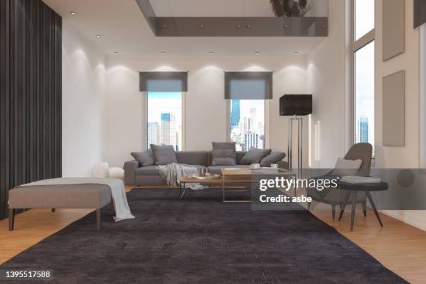 modern duplex house interior - duplex stockfoto's en -beelden