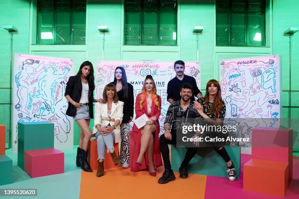 Lucia Rivera, Barbara Tovar, Rosario Mateu, Ines Hernand, Rayden, Ricky Merino and Valeria Vegas attend 'Brave Together' summit on mental helath...