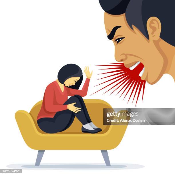 asian family domestic violence. - family fighting cartoon stock illustrations