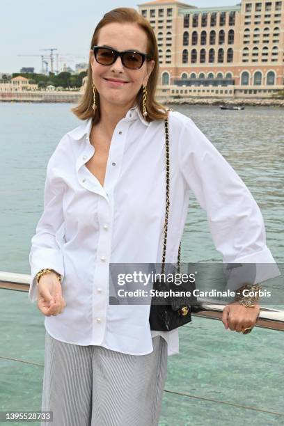 Carole Bouquet attends the Chanel Cruise 2023 Collection on May 05, 2022 in Monte-Carlo, Monaco.