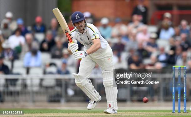 Sam Hain f Warwickshire bats during the LV= Insurance County Championship match between Lancashire and Warwickshire at Emirates Old Trafford on May...