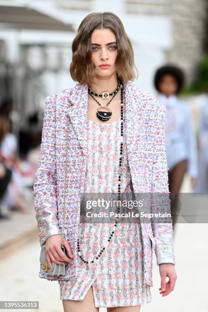 Model walks the runway during the Chanel Cruise 2023 Collection on May 05, 2022 in Monte-Carlo, Monaco.