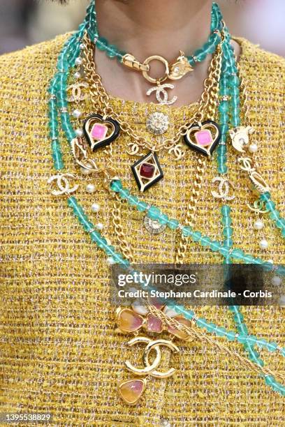 Model walks the runway during the Chanel Cruise 2023 Collection on May 05, 2022 in Monte-Carlo, Monaco.