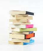 Books stack on white bacground