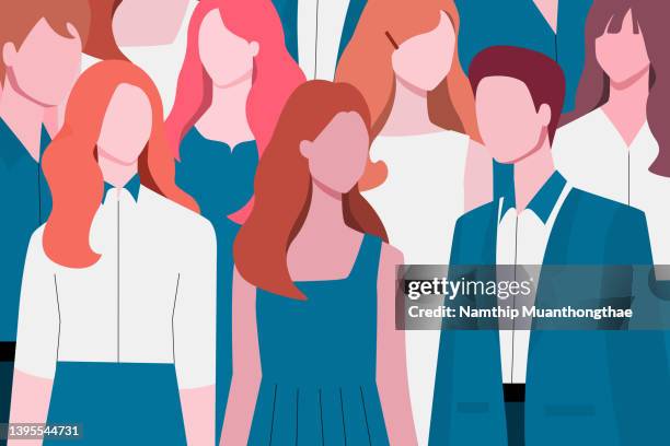 business conference illustration concept shows diversity of people group taking in the business conference for exchanging their comments about the business and financial. - press conference illustration stock pictures, royalty-free photos & images