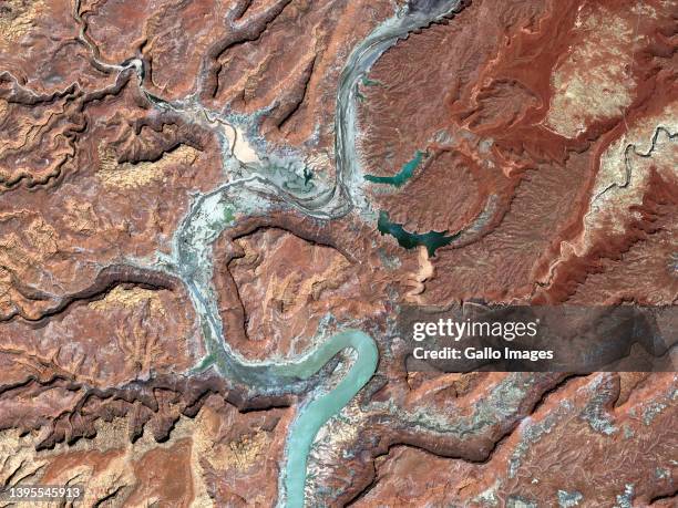 Satellite view of Lake Powell in Utah.