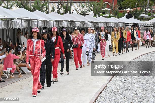 Models walk the runway during the Chanel Cruise 2023 Collection on May 05, 2022 in Monte-Carlo, Monaco.