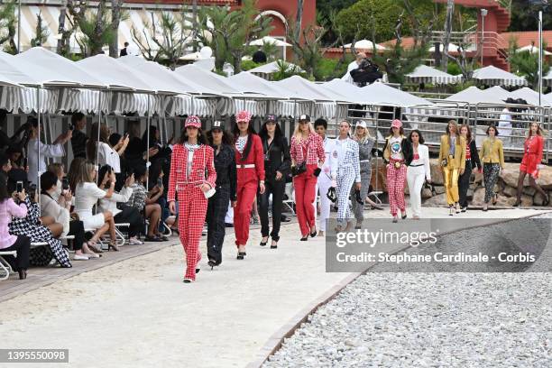 Models walk the runway during the Chanel Cruise 2023 Collection on May 05, 2022 in Monte-Carlo, Monaco.