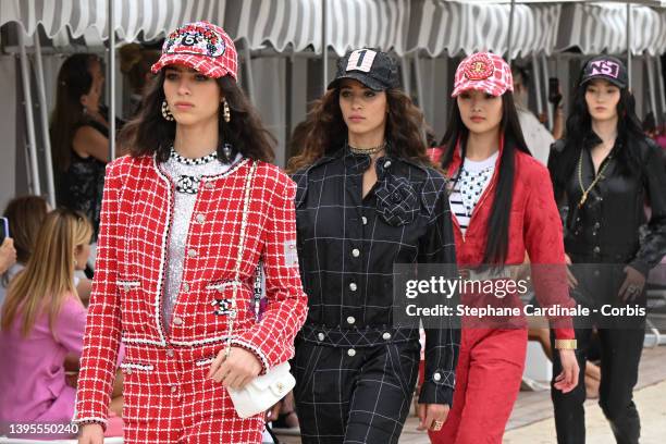 Models walk the runway during the Chanel Cruise 2023 Collection on May 05, 2022 in Monte-Carlo, Monaco.