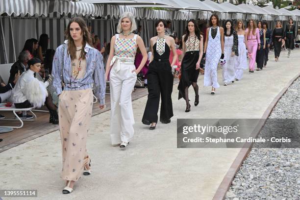 Models walk the runway during the Chanel Cruise 2023 Collection on May 05, 2022 in Monte-Carlo, Monaco.