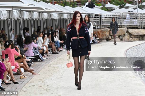 Model walks the runway during the Chanel Cruise 2023 Collection on May 05, 2022 in Monte-Carlo, Monaco.