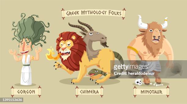 greek mythology folks - mythology stock illustrations