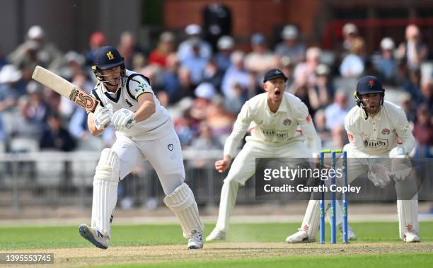 Chris Benjamin of Warwickshire bats during the LV= Insurance County Championship match between Lancashire and Warwickshire at Emirates Old Trafford...