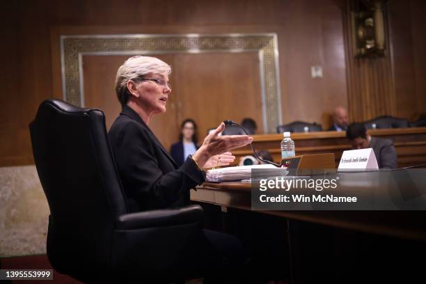 Secretary of Energy Jennifer Granholm testifies before the Senate Energy and Natural Resources Committee May 5, 2022 in Washington, DC. The committee...