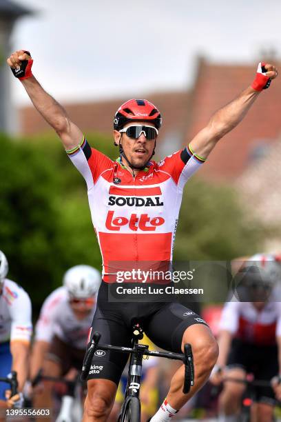 Philippe Gilbert of Belgium and Team Lotto Soudal celebrates winning during the 66th 4 Jours De Dunkerque - Grand Prix Des Hauts De France 2022 -...