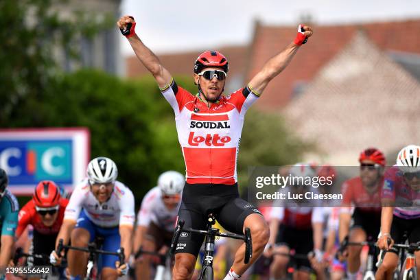 Philippe Gilbert of Belgium and Team Lotto Soudal celebrates winning during the 66th 4 Jours De Dunkerque - Grand Prix Des Hauts De France 2022 -...