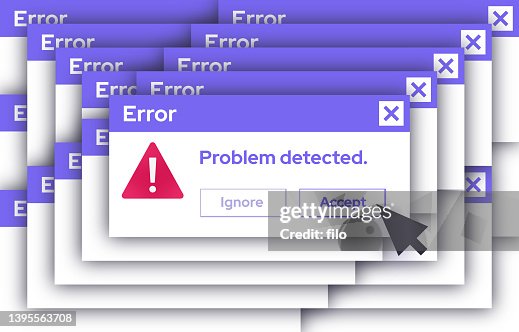 Error Message Operating System Problem Computer Screen High-Res Vector ...