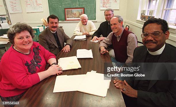 Merrimack Valley Project members, left to right: Beverly Ferrante, Grace Church of Lawrence; Glenn Chalmers, pastor of Grace Church; Paul Dittman...