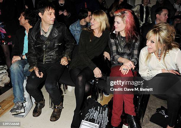 Dan Macmillan, Jamie Hince, Kate Moss, Alison Mosshart and Jo Wood attend the James Small Menswear Autumn/Winter 2012 show during London Fashion Week...