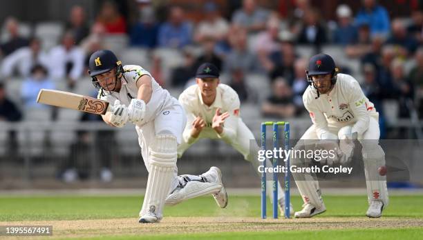 Chris Benjamin of Warwickshire bats during the LV= Insurance County Championship match between Lancashire and Warwickshire at Emirates Old Trafford...