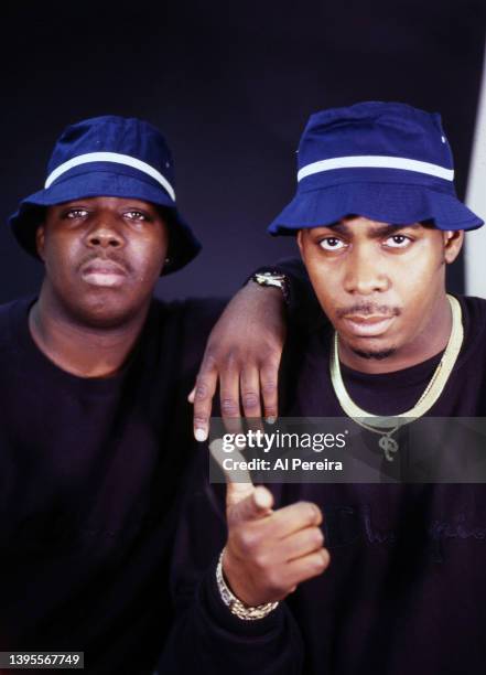 Parrish Smith and Erick Sermon of the Rap Group EPMD appear in a portrait taken on November 10, 1990 in New York City.