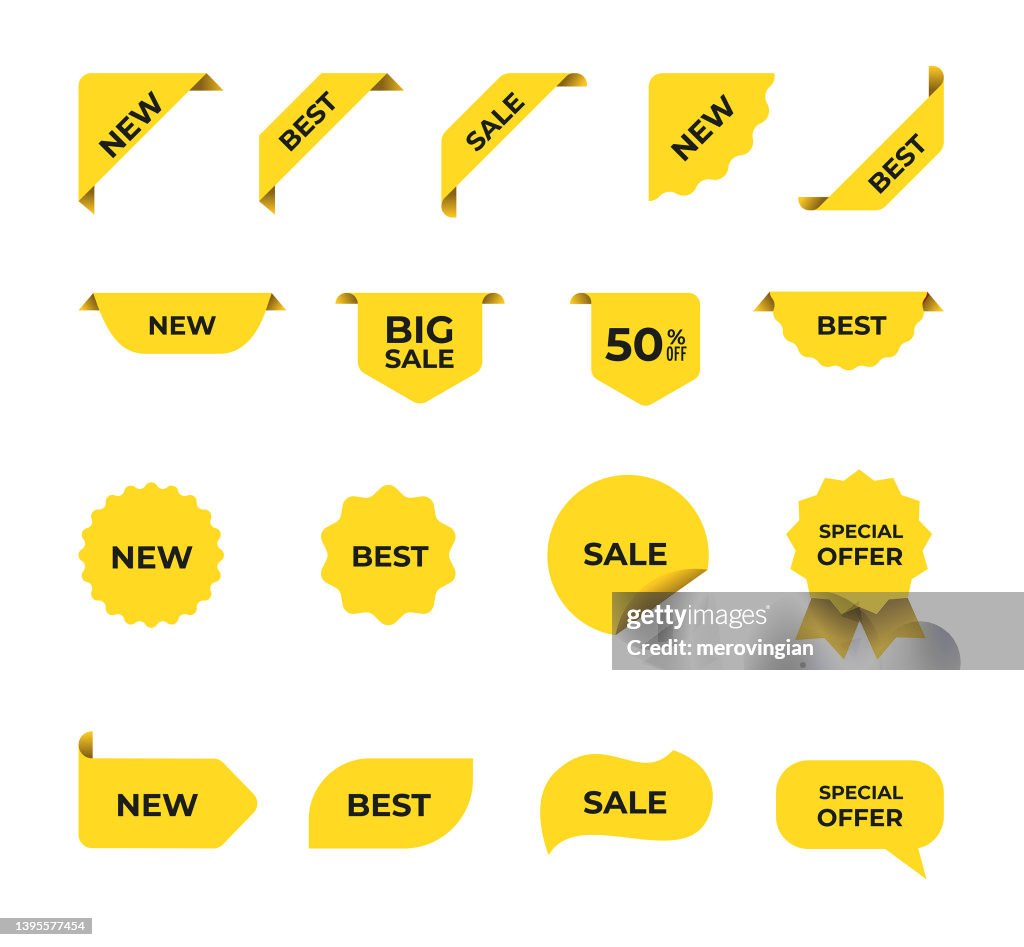 Badges de produit d’étiquette de prix de vente