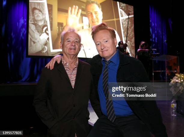 Bill Murray and Conan O'Brien attend "Norm Macdonald: Nothing Special" during Netflix Is A Joke at The Fonda Theatre on May 03, 2022 in Los Angeles,...