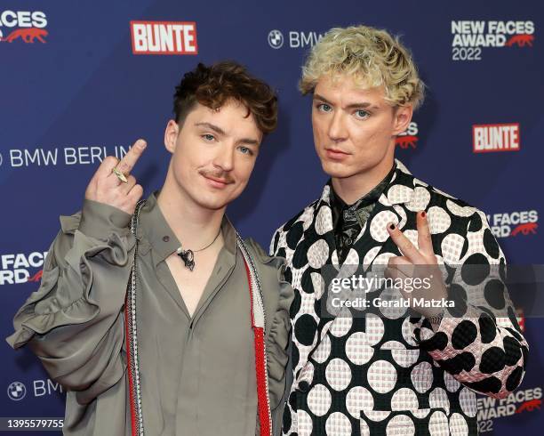 Heiko Lochmann and Roman Lochmann attend the Bunte New Faces Award Music 2022 at The Reed on May 05, 2022 in Berlin, Germany.