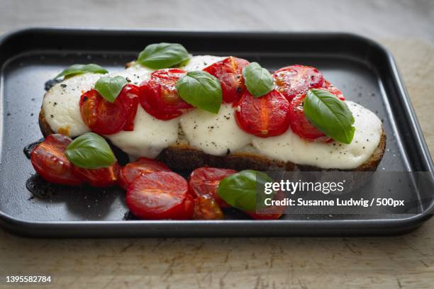 close-up of food in plate on table,germany - cheese on toast stock pictures, royalty-free photos & images