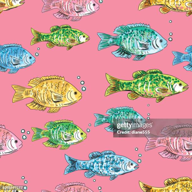 Repeating Pattern Based On Fish Fish Pattern Vector Photos and Premium High Res Pictures - Getty Images