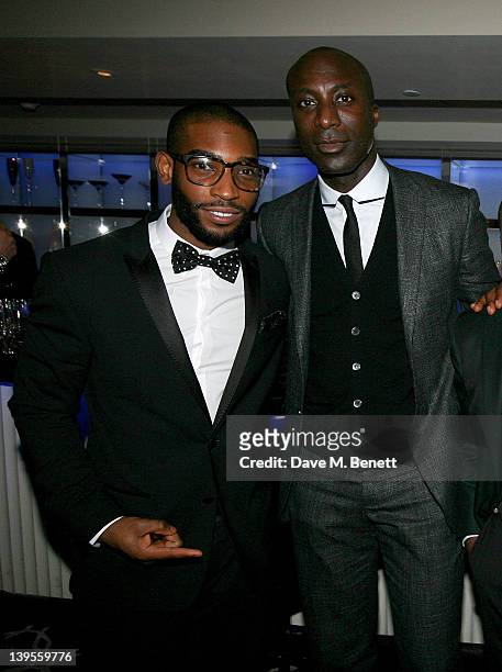 Tinie Tempah and Ozwald Boateng attend a private dinner hosted by editor of British GQ Dylan Jones and Chairman of the BFC Harold Tillman to...