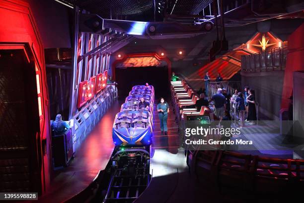 General view of the "Guardians of the Galaxy: Cosmic Rewind" Disney's new ride during a media preview event at Epcot Center at Walt Disney World on...