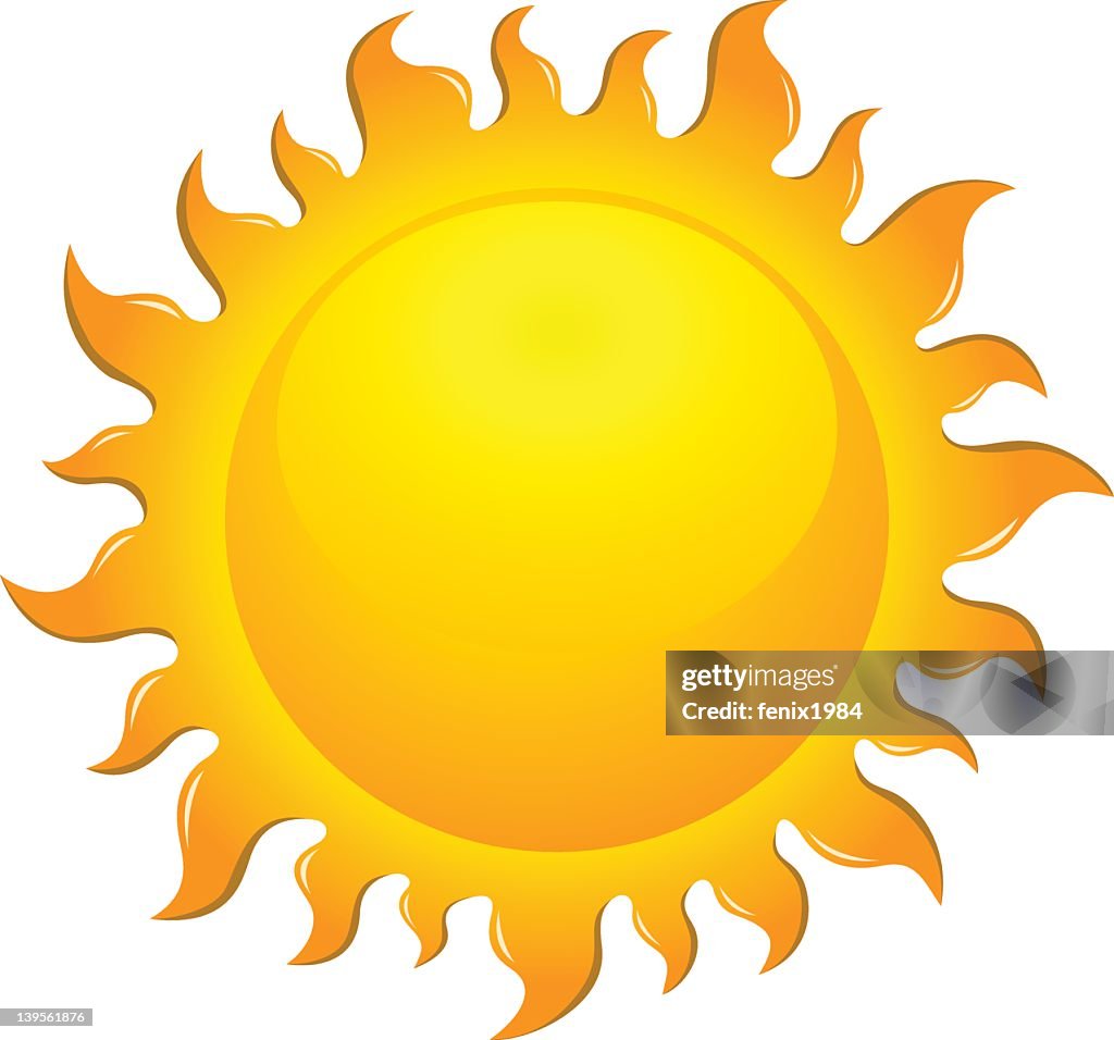 Large bright yellow sun symbol