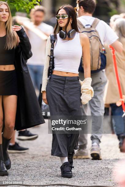 Amelia Hamlin is seen in SoHo on May 05, 2022 in New York City.