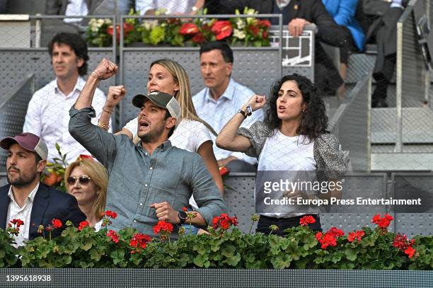 Maribel Nadal, Ana Maria Parera and Francisca Perello attend Rafa Nadal's match at the Mutua Madrid Open, May 5 in Madrid, Spain.