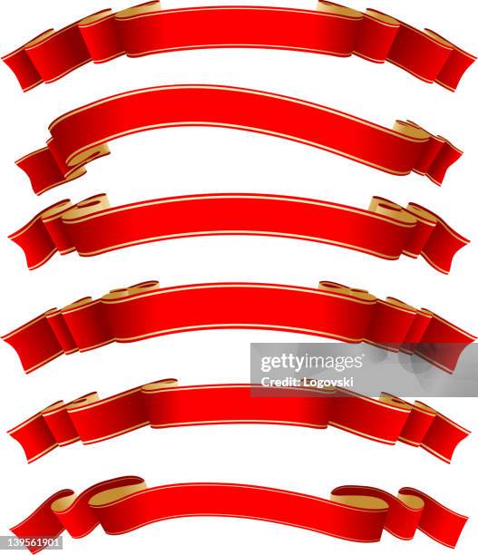 vector ribbons - royal pattern red stock illustrations