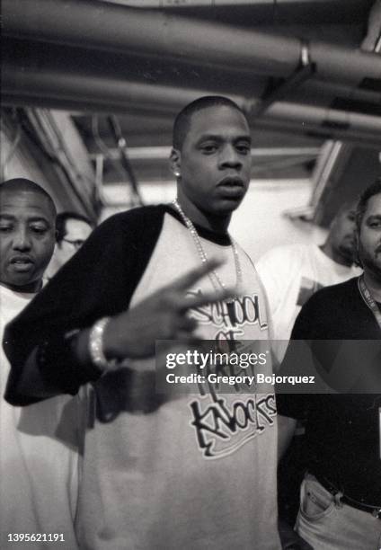 Rapper Jay-Z at the Powerhouse concert at the Honda Center in 1999 in Anaheim, California.