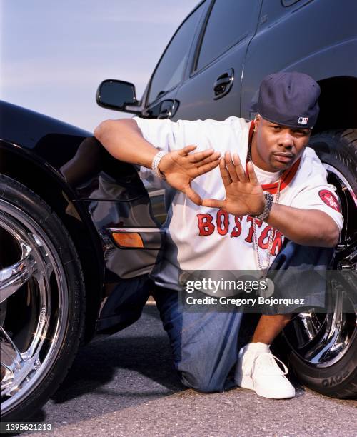 Rapper Memphis Bleek of Roc-A-Fella Records in June, 2002 in Fort Lee, New Jersey.