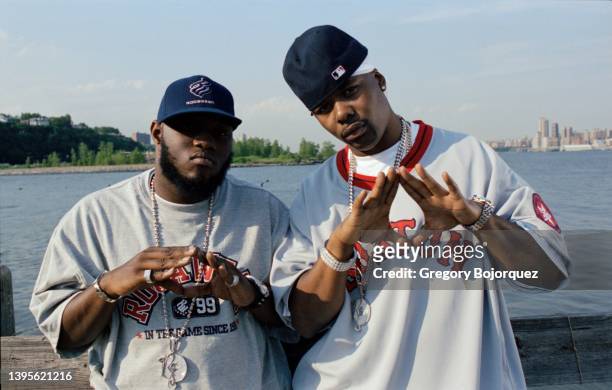 Rappers Freeway and Memphis Bleek of Roc-A-Fella Records in June, 2002 in Fort Lee, New Jersey.