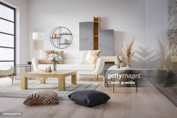 sala de estar moderna - beautiful living room fotografías e imágenes de stock