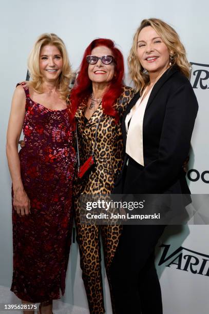 Candace Bushnell, Patricia Field, and Kim Cattrall attend Variety's 2022 Power Of Women at The Glasshouse on May 05, 2022 in New York City.