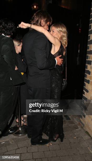 Jordan Barrett and Sienna Miller seen attending The Eternity Charity Fundraiser hosted by Lola Bute in support of Action On Addiction, James' Place,...