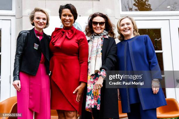 Vital Voices CEO Alyse Nelson, DC Mayor Muriel Bowser, Diane von Furstenberg and former Secretary of State Hillary Clinton attend the Vital Voices...