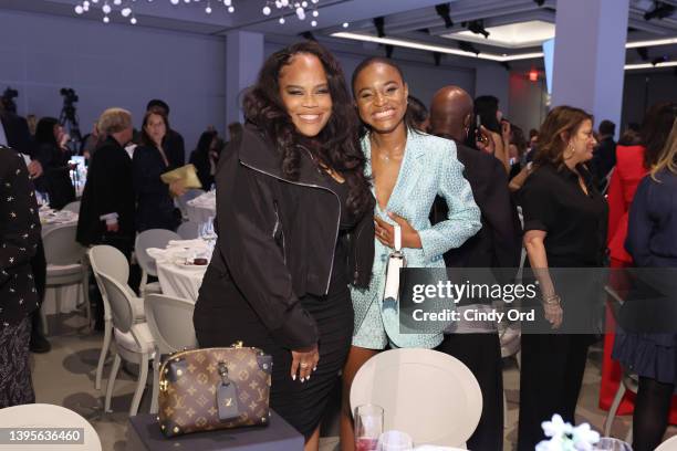Isha Price poses with Saniyya Sidney at Variety's 2022 Power Of Women: New York Event Presented By Lifetime at The Glasshouse on May 05, 2022 in New...