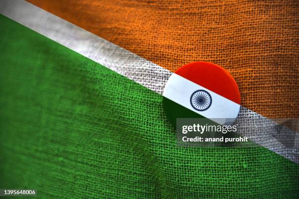 indian national flag - badge - republic day photos et images de collection